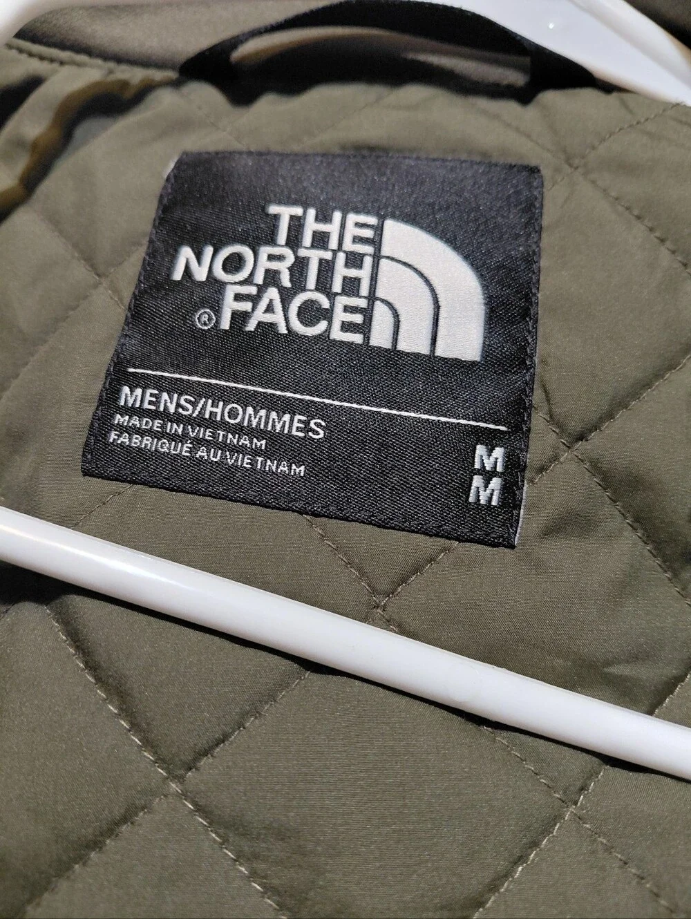 The North Face Jacket Mens Military Green Patched Quilted Size Medium